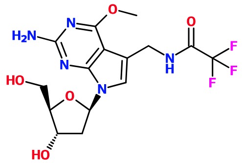 (image for) MC085337 N-((2-Amino-7-((2R,4S,5R)-4-hydroxy-5-(hydroxymethyl)tetrahydrofuran-2-yl)-4-methoxy-7H-pyrrolo[2,3-d]pyrimidin-5-yl)methyl)-2,2,2-trifluoroacetamide